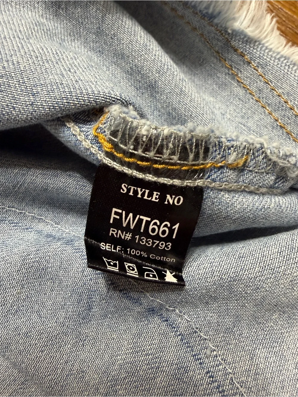 POL Light Blue Denim Shirt with Dark Blue Heart Motifs - Picture 5 of 7